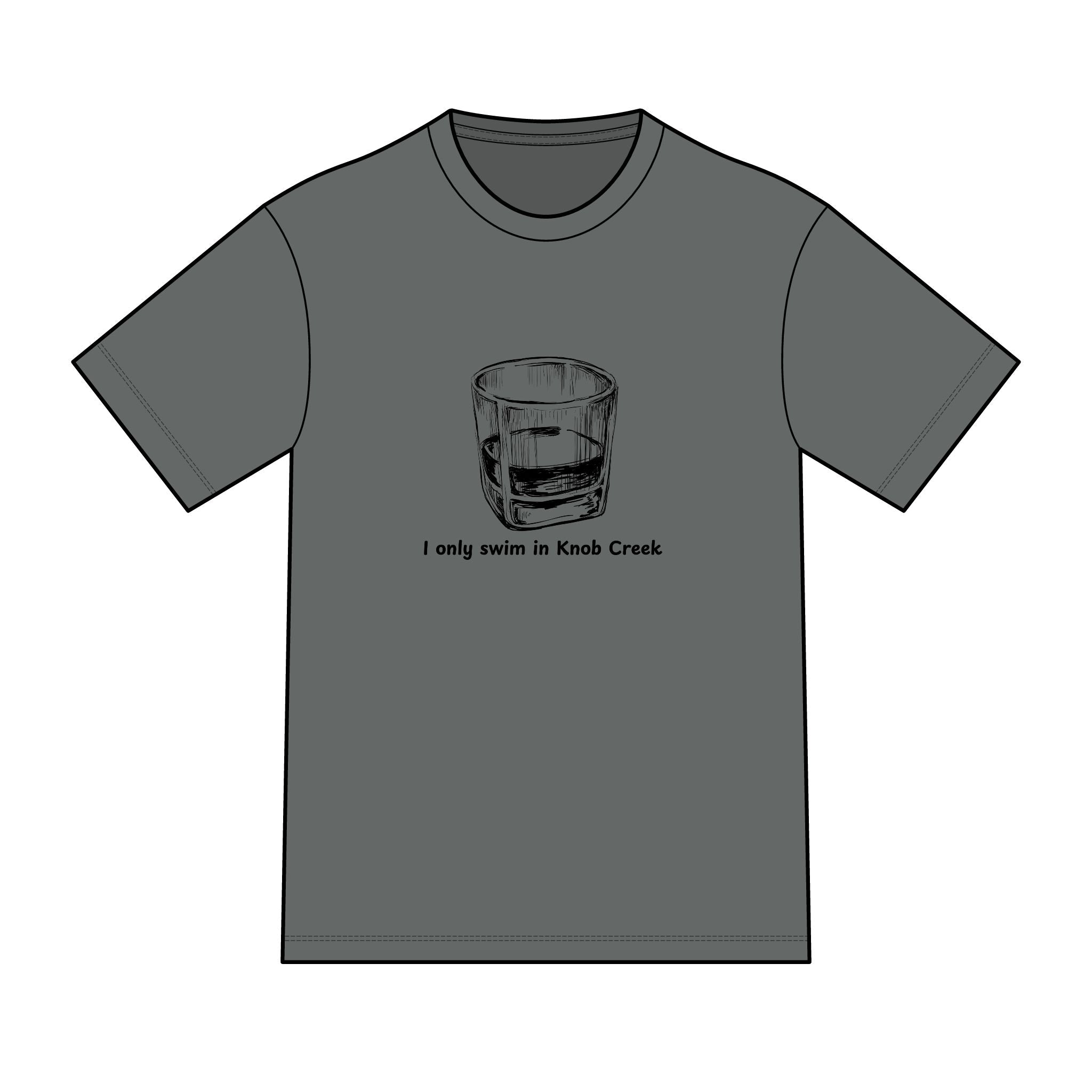 "I Only Swim in Knob Creek" Swimming Graphic Tee