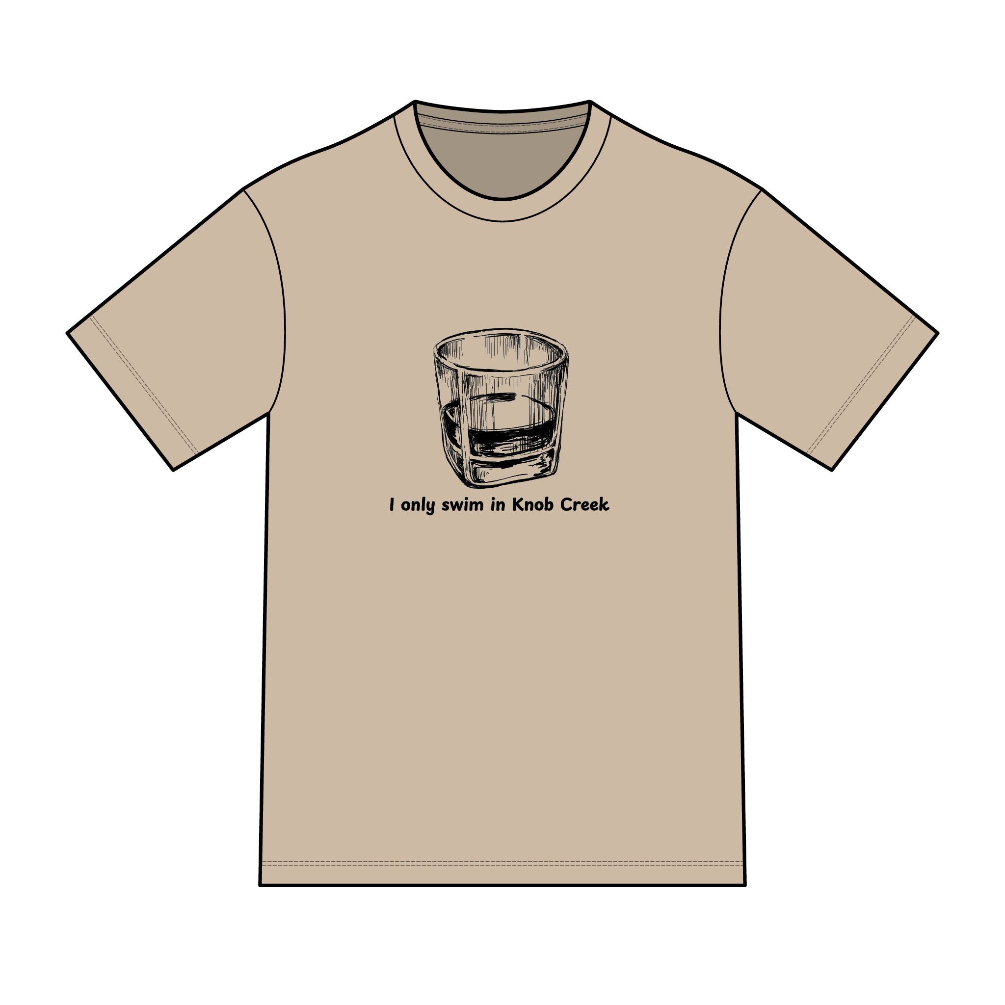 "I Only Swim in Knob Creek" Swimming Graphic Tee