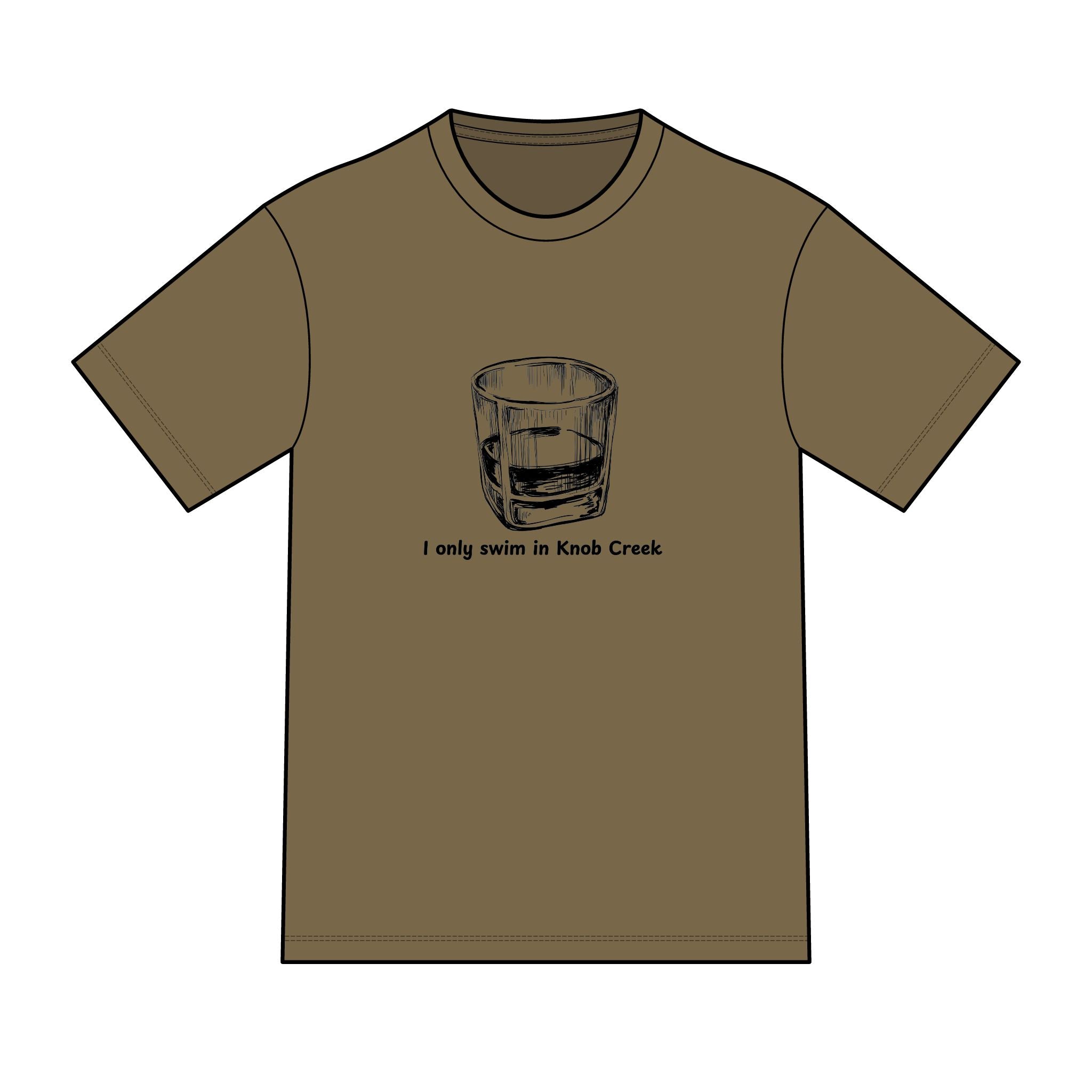"I Only Swim in Knob Creek" Swimming Graphic Tee