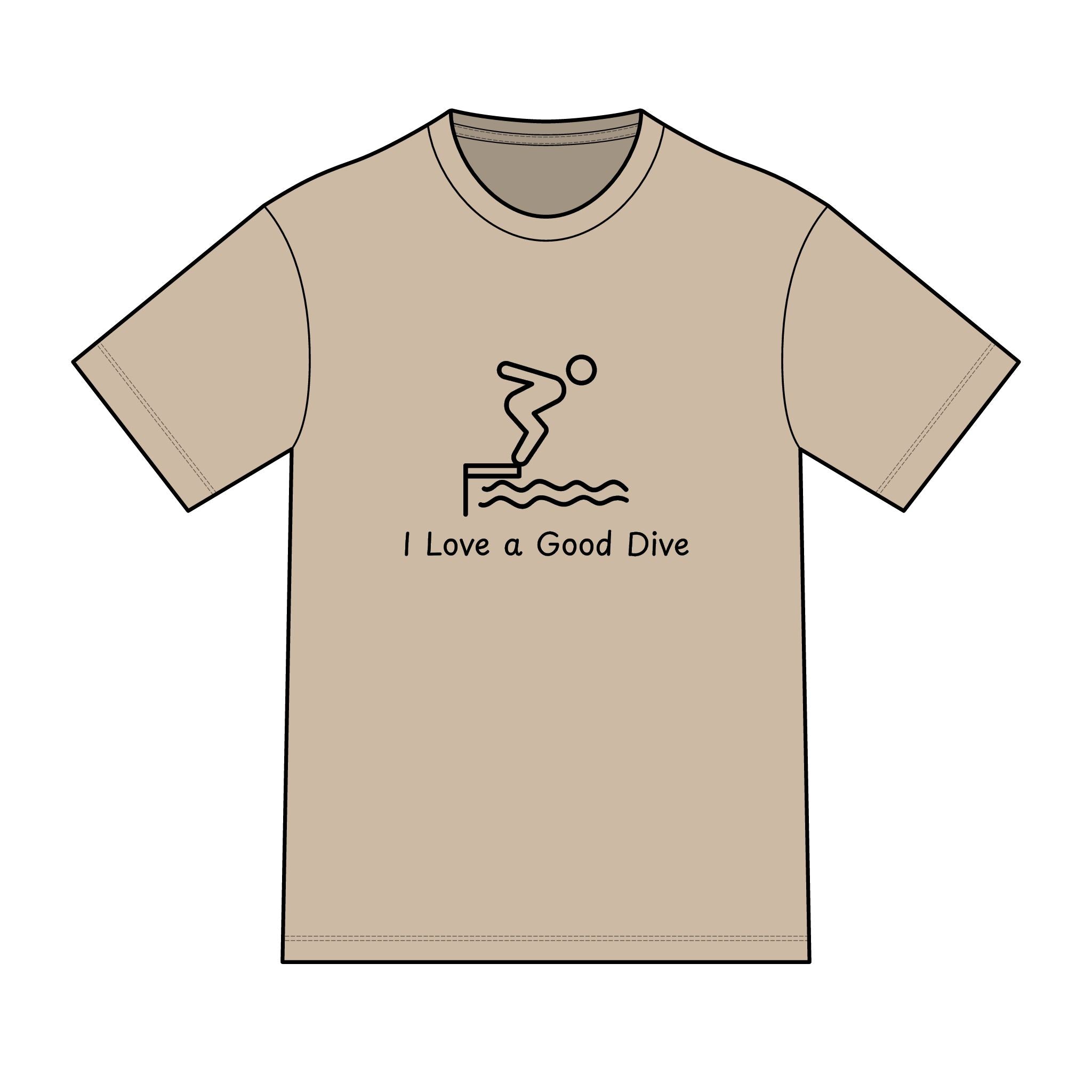 "I Love a Good Dive" (Classic Version) Swimming Graphic Tee