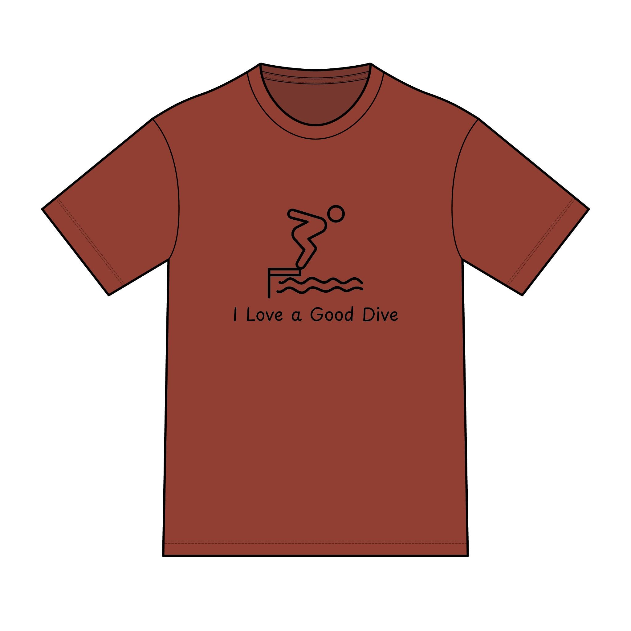 "I Love a Good Dive" (Classic Version) Swimming Graphic Tee