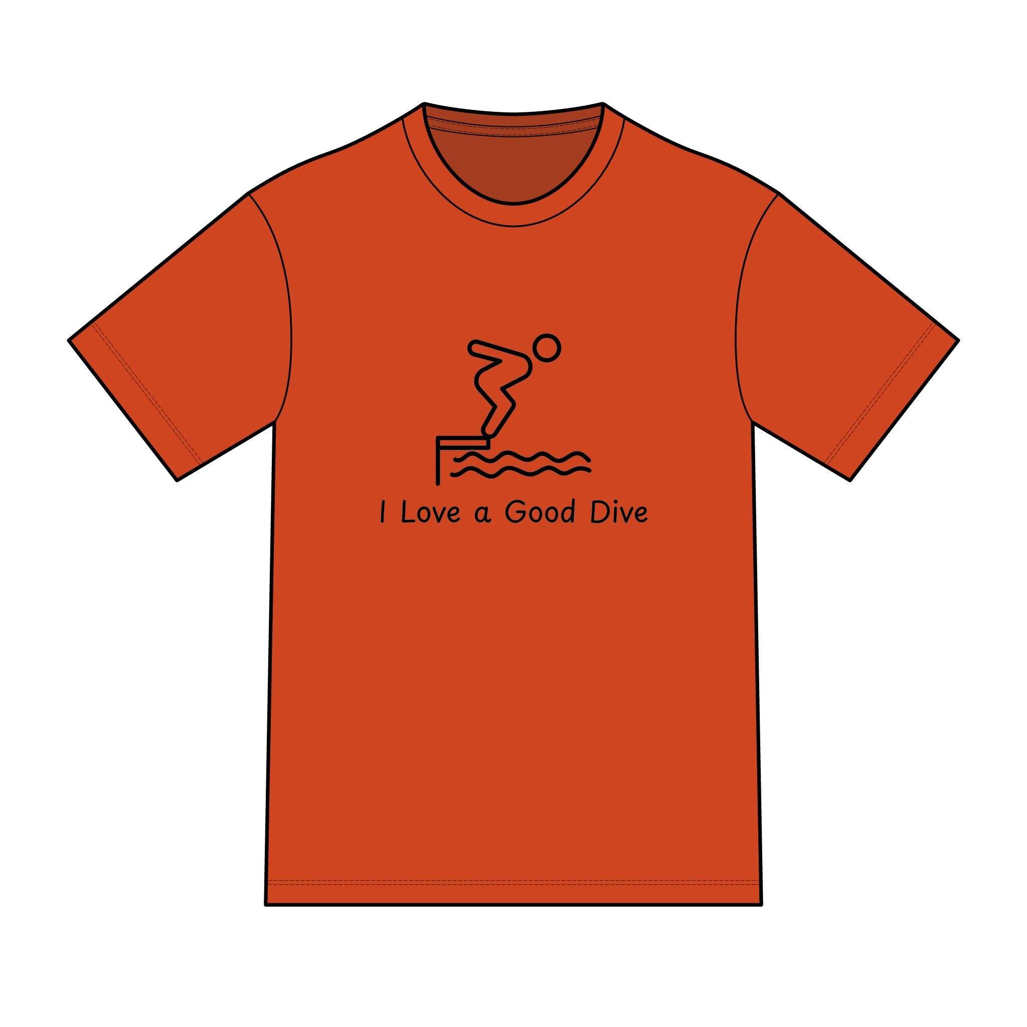 "I Love a Good Dive" (Classic Version) Swimming Graphic Tee