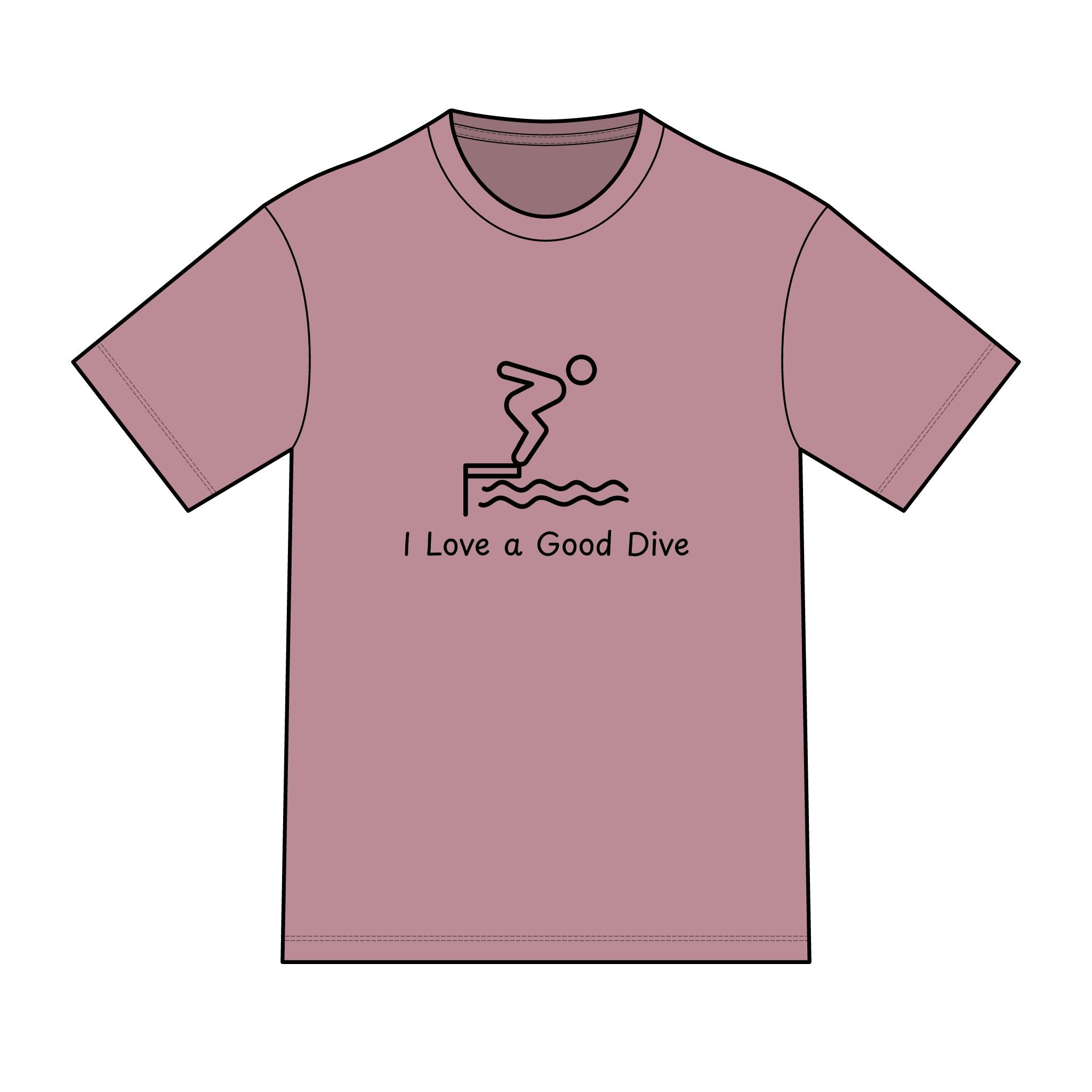 "I Love a Good Dive" (Classic Version) Swimming Graphic Tee