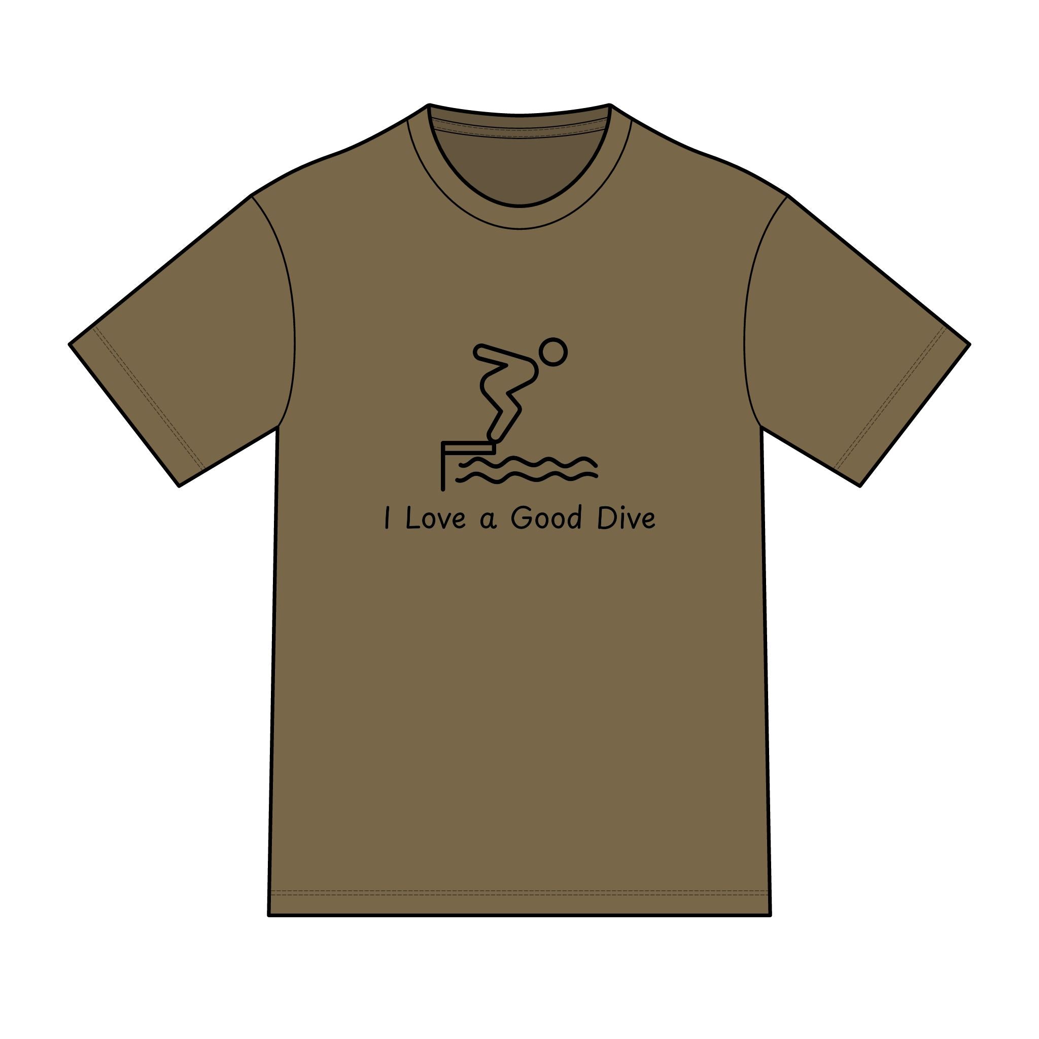 "I Love a Good Dive" (Classic Version) Swimming Graphic Tee