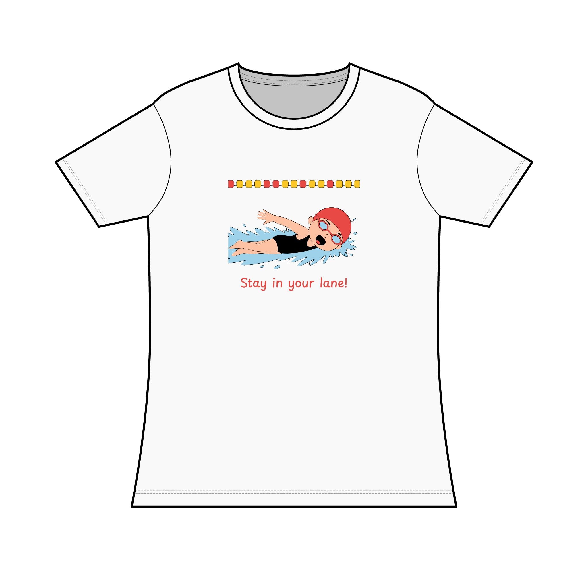 Ladies Tri-blend T-Shirt "Stay in Your Lane" Swimming Graphic Tee