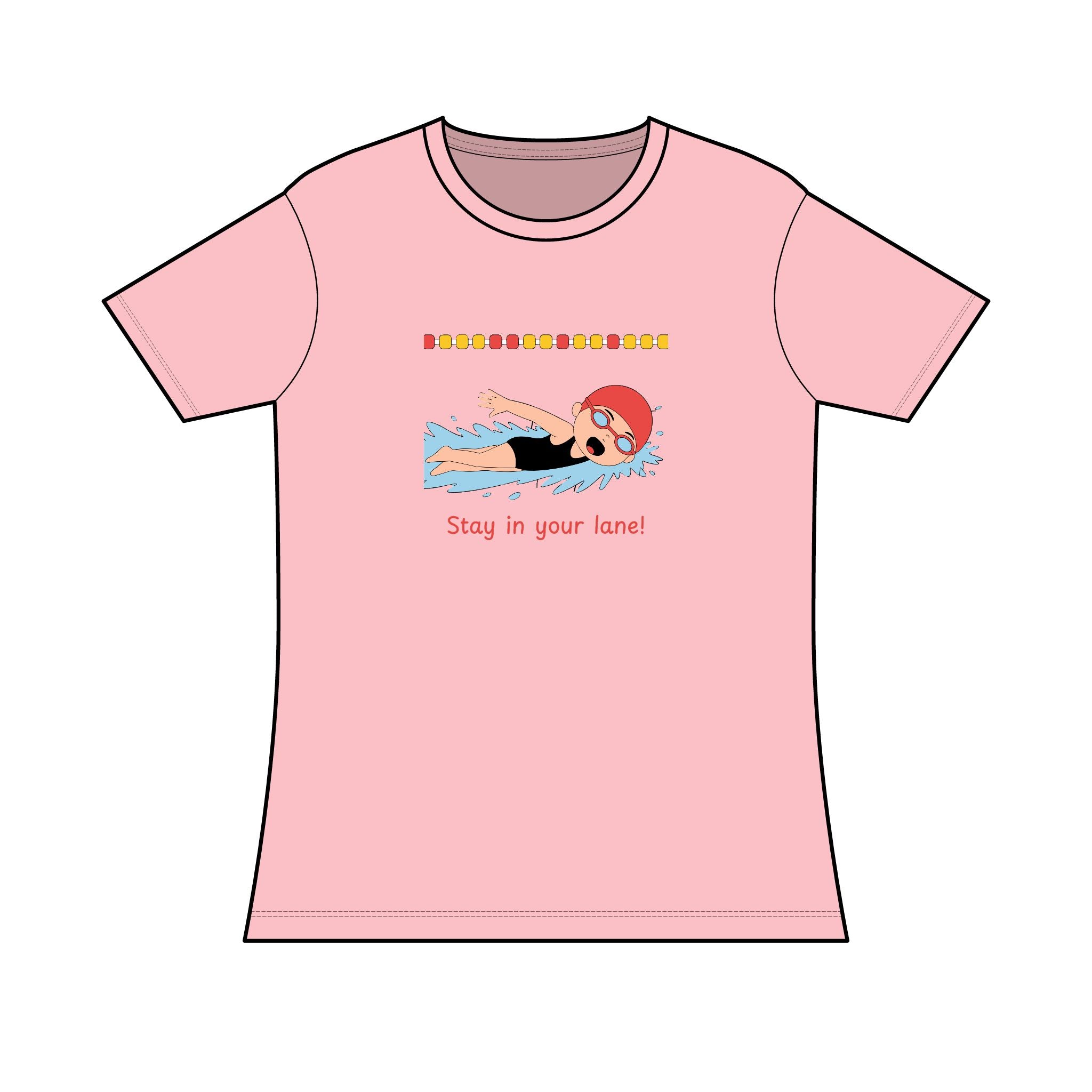 Ladies Tri-blend T-Shirt "Stay in Your Lane" Swimming Graphic Tee