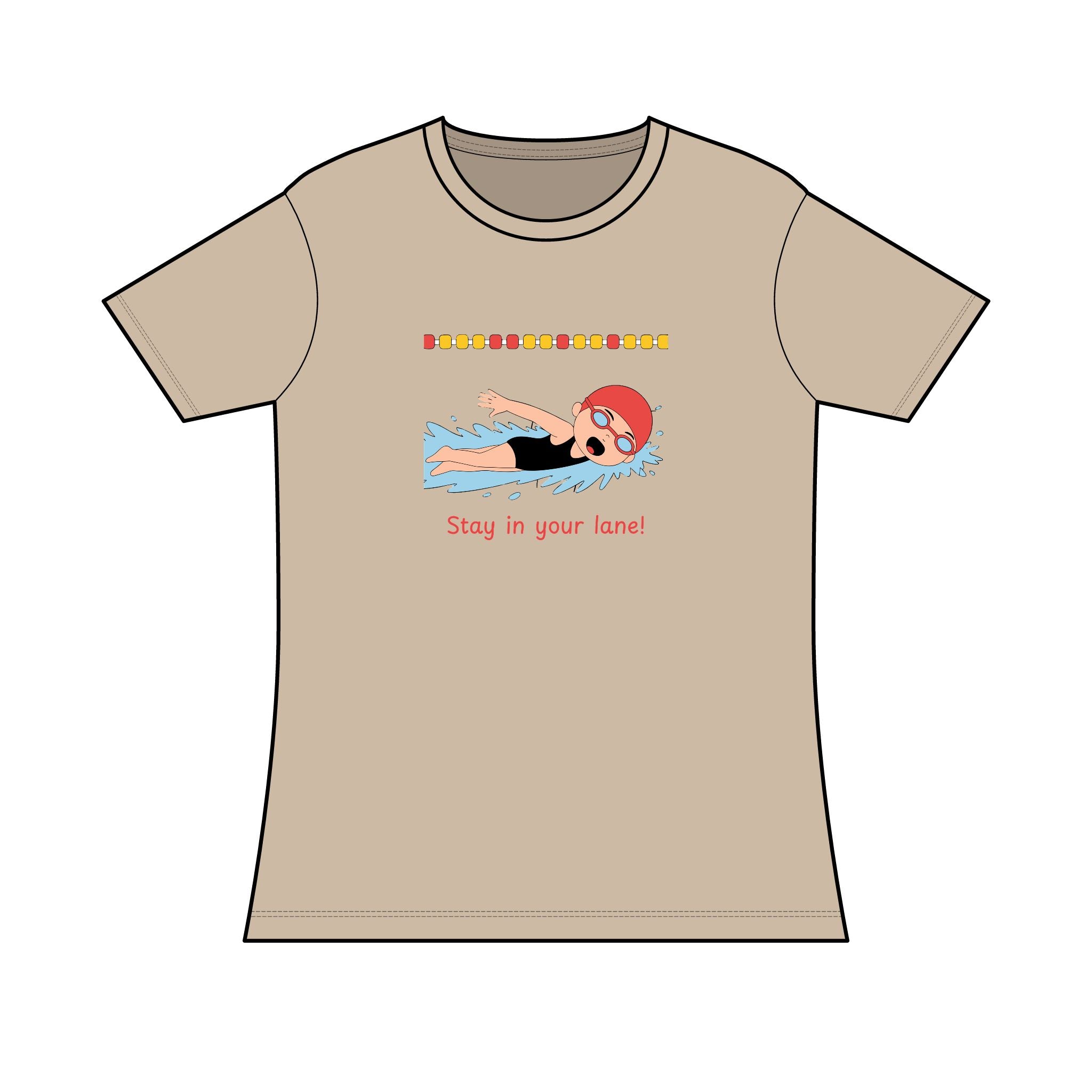 Ladies Tri-blend T-Shirt "Stay in Your Lane" Swimming Graphic Tee