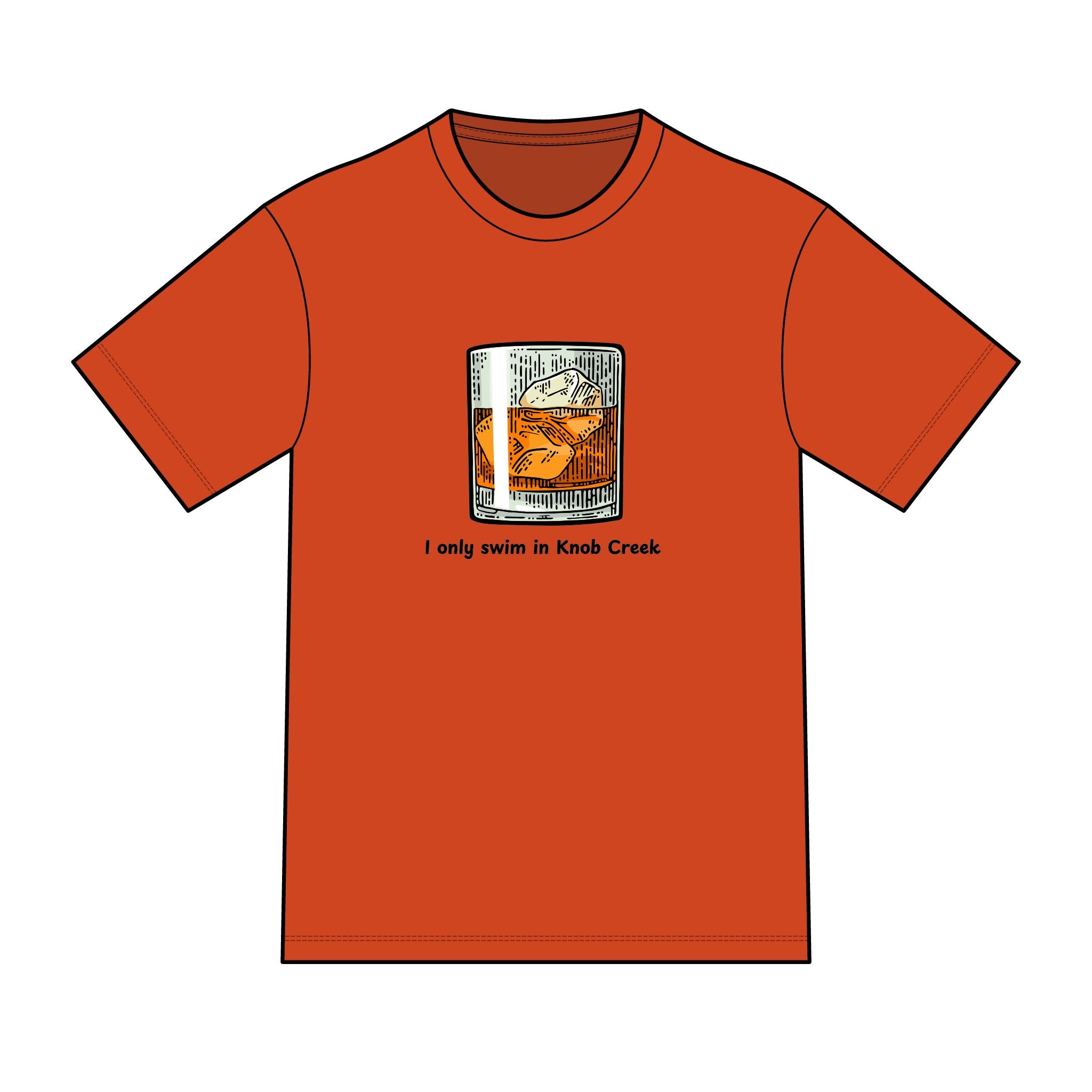 "I Only Swim in Knob Creek" Color Swimming Graphic Tee
