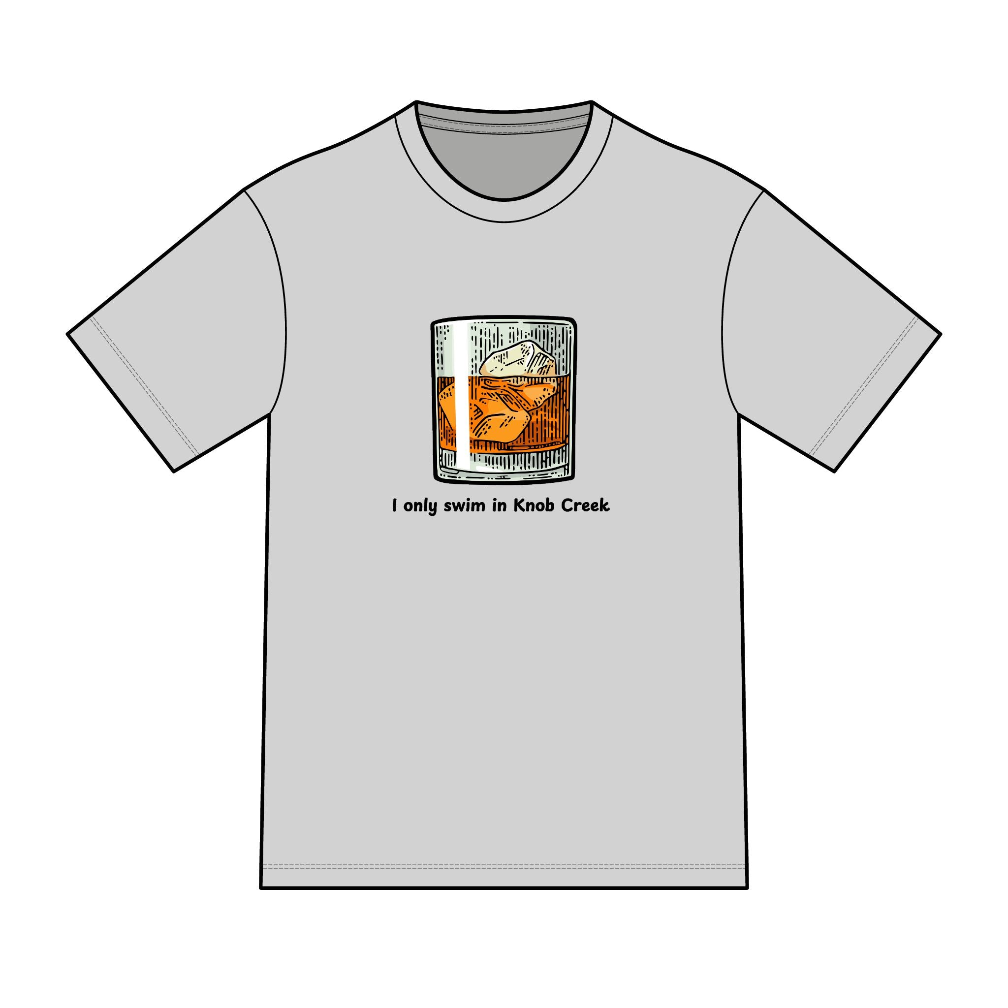 "I Only Swim in Knob Creek" Color Swimming Graphic Tee