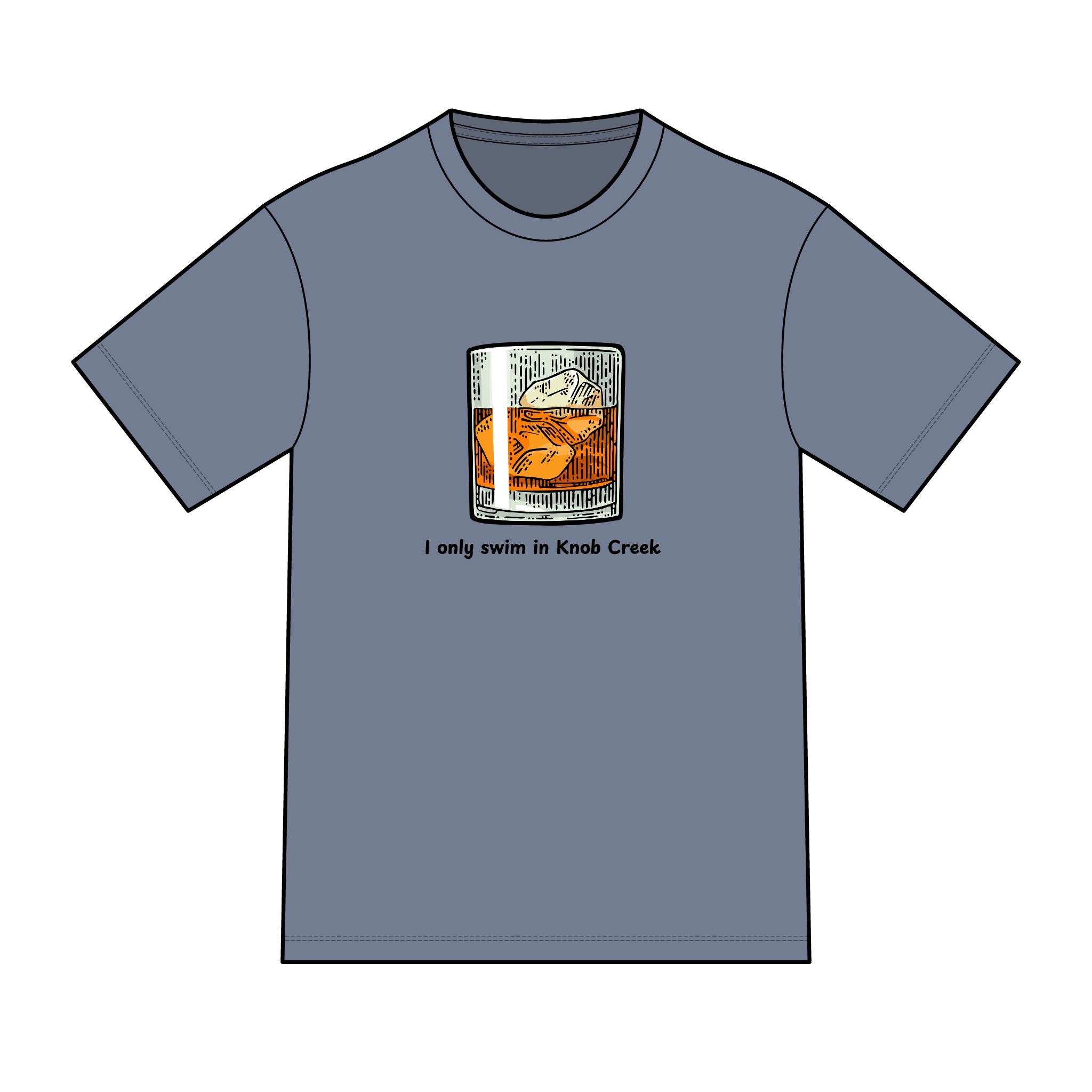 "I Only Swim in Knob Creek" Color Swimming Graphic Tee