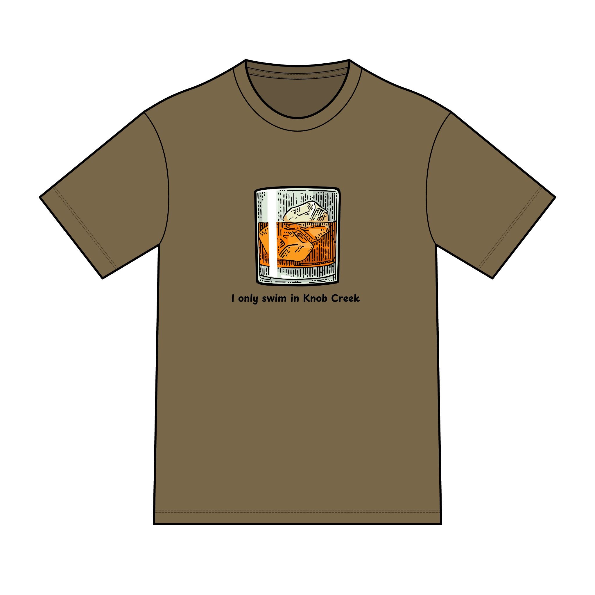 "I Only Swim in Knob Creek" Color Swimming Graphic Tee