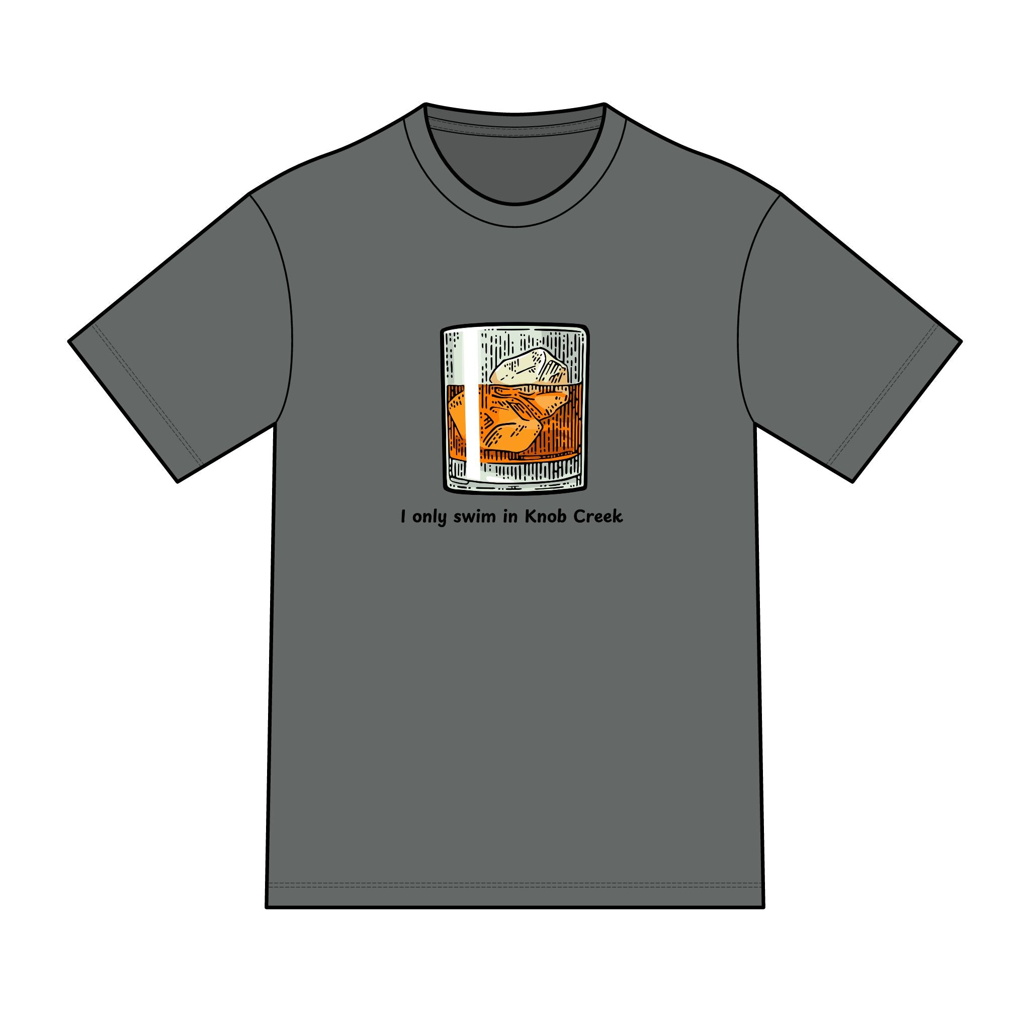 "I Only Swim in Knob Creek" Color Swimming Graphic Tee