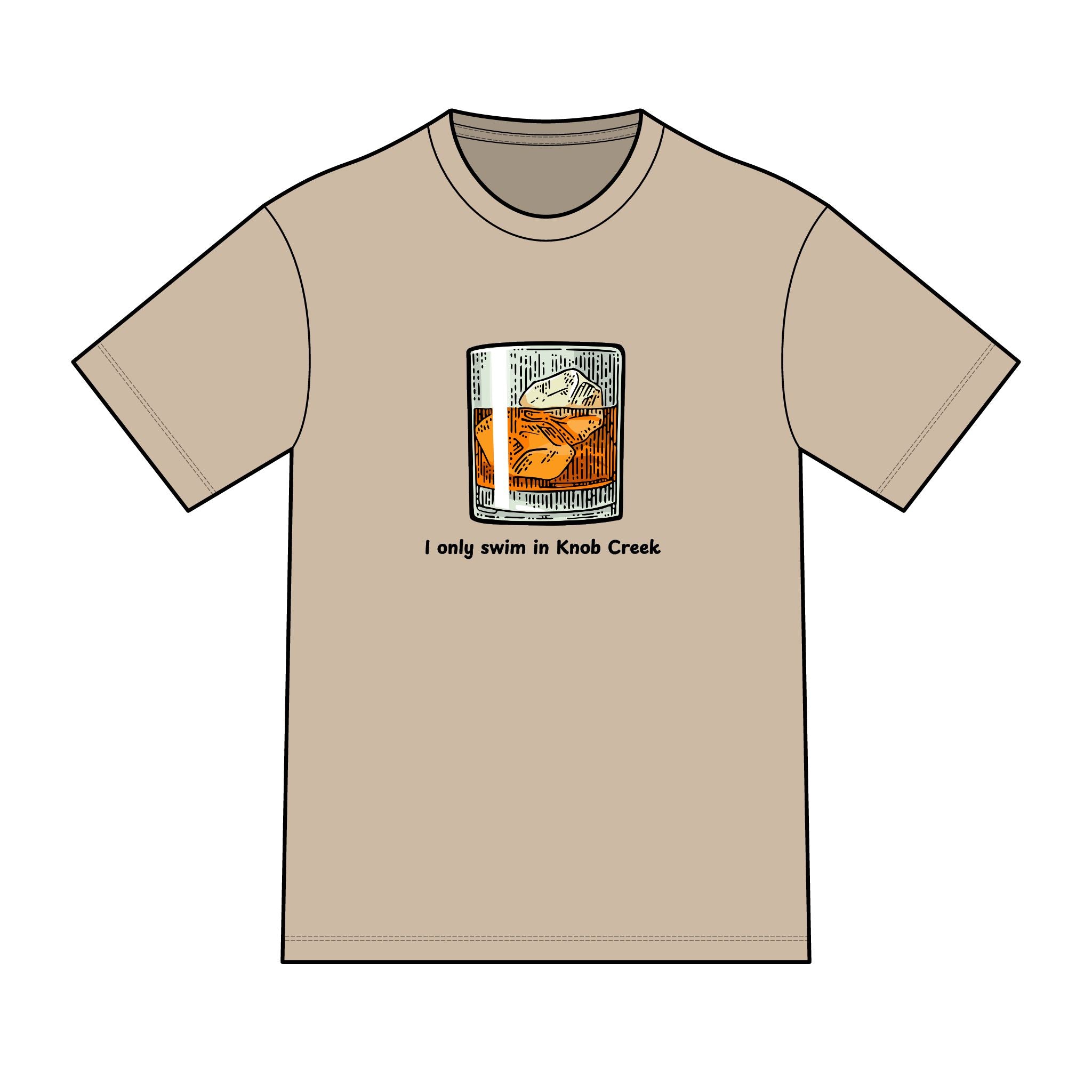 "I Only Swim in Knob Creek" Color Swimming Graphic Tee