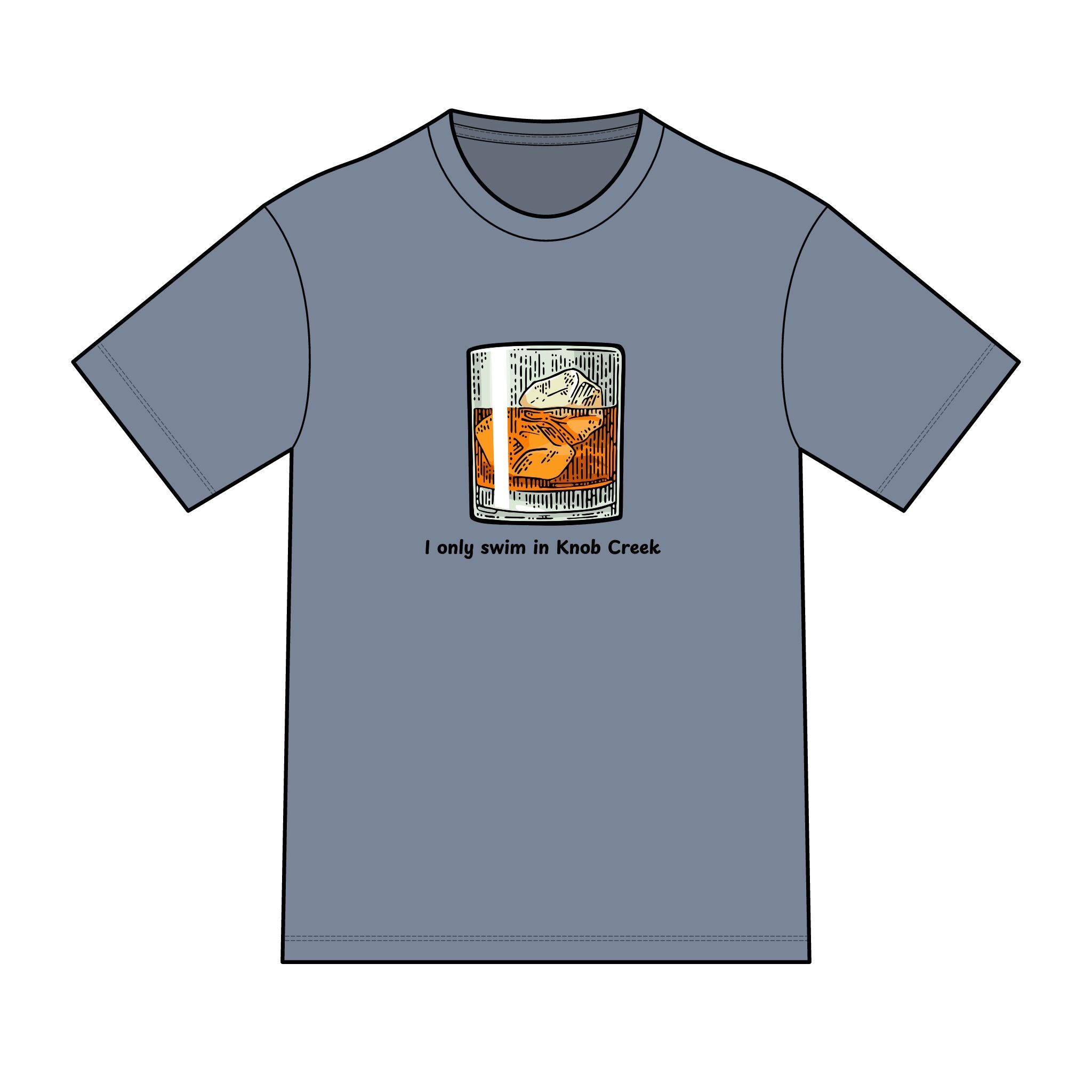 "I Only Swim in Knob Creek" Color Swimming Graphic Tee