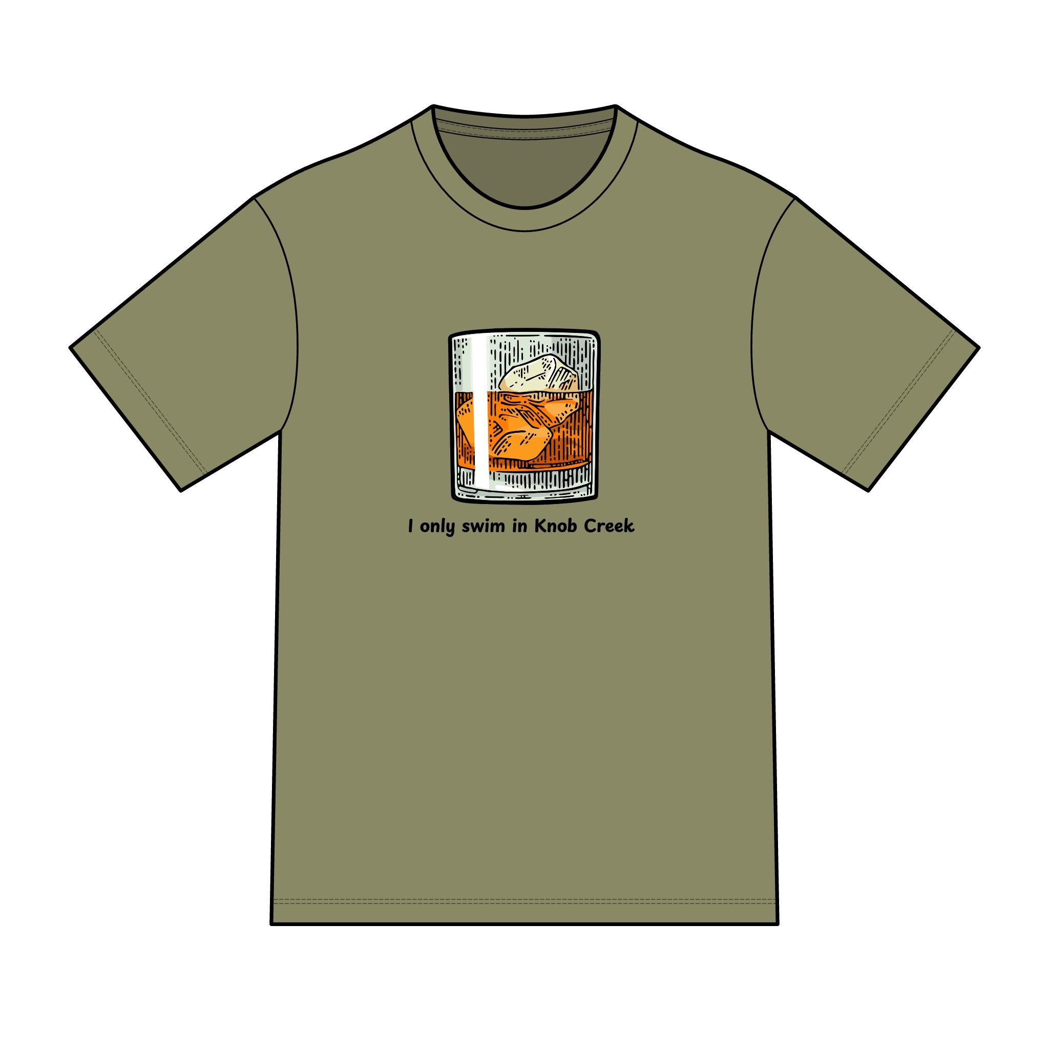 "I Only Swim in Knob Creek" Color Swimming Graphic Tee