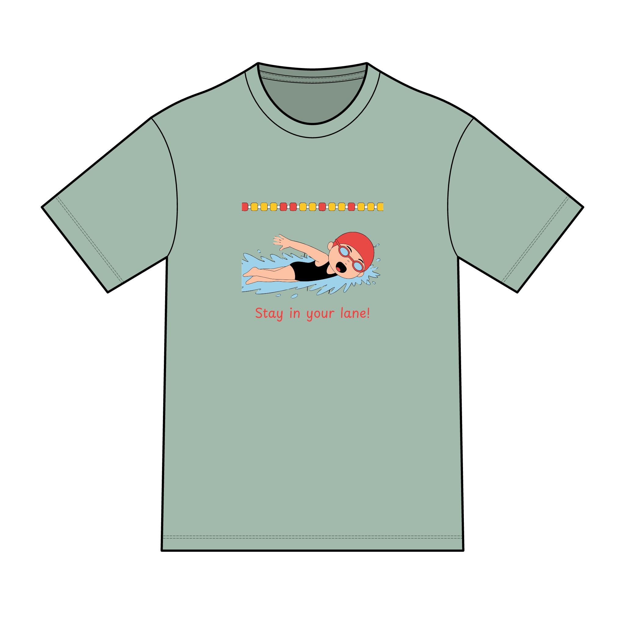 "Stay in Your Lane" Swimming Graphic Tee