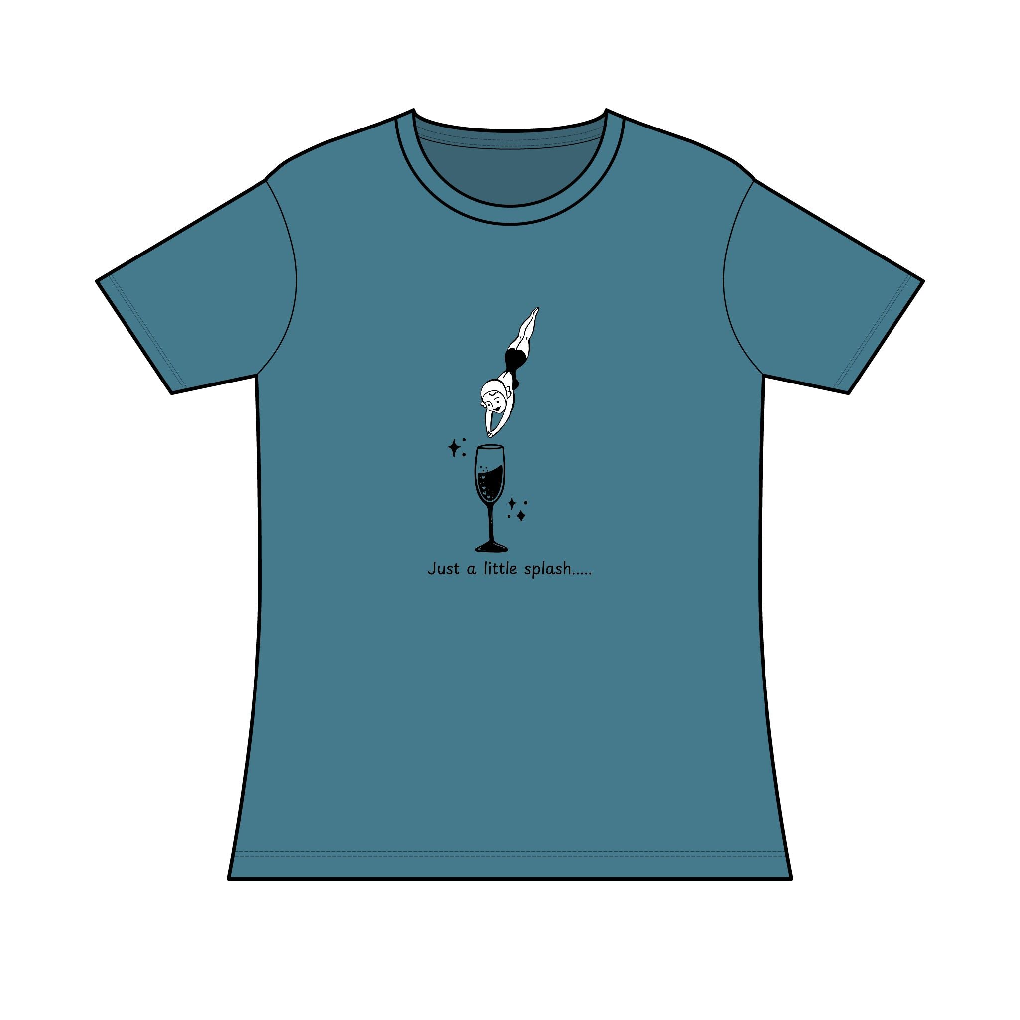 Ladies Tri-blend T-Shirt "Just a Little Splash" Swimming Graphic Tee