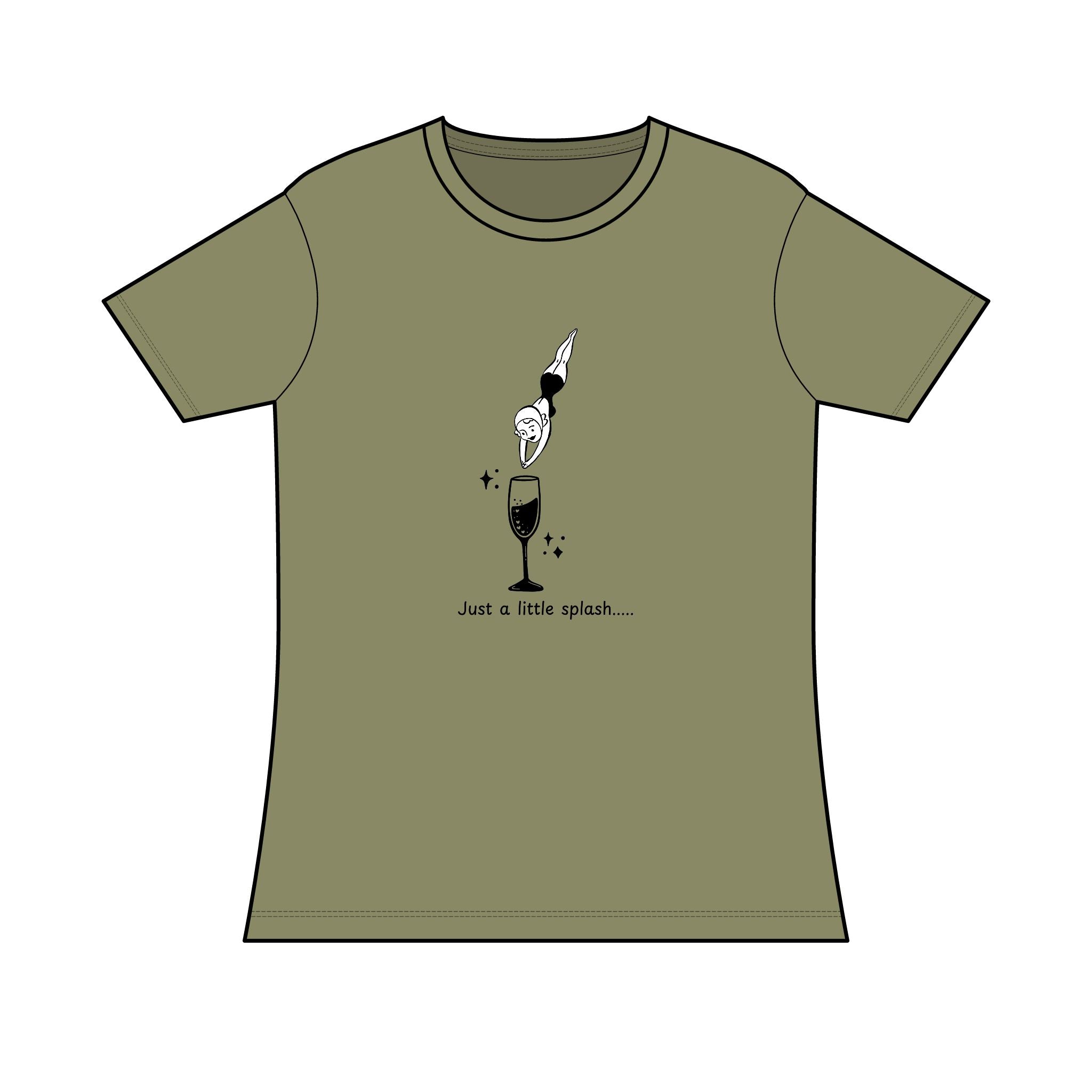 Ladies Tri-blend T-Shirt "Just a Little Splash" Swimming Graphic Tee