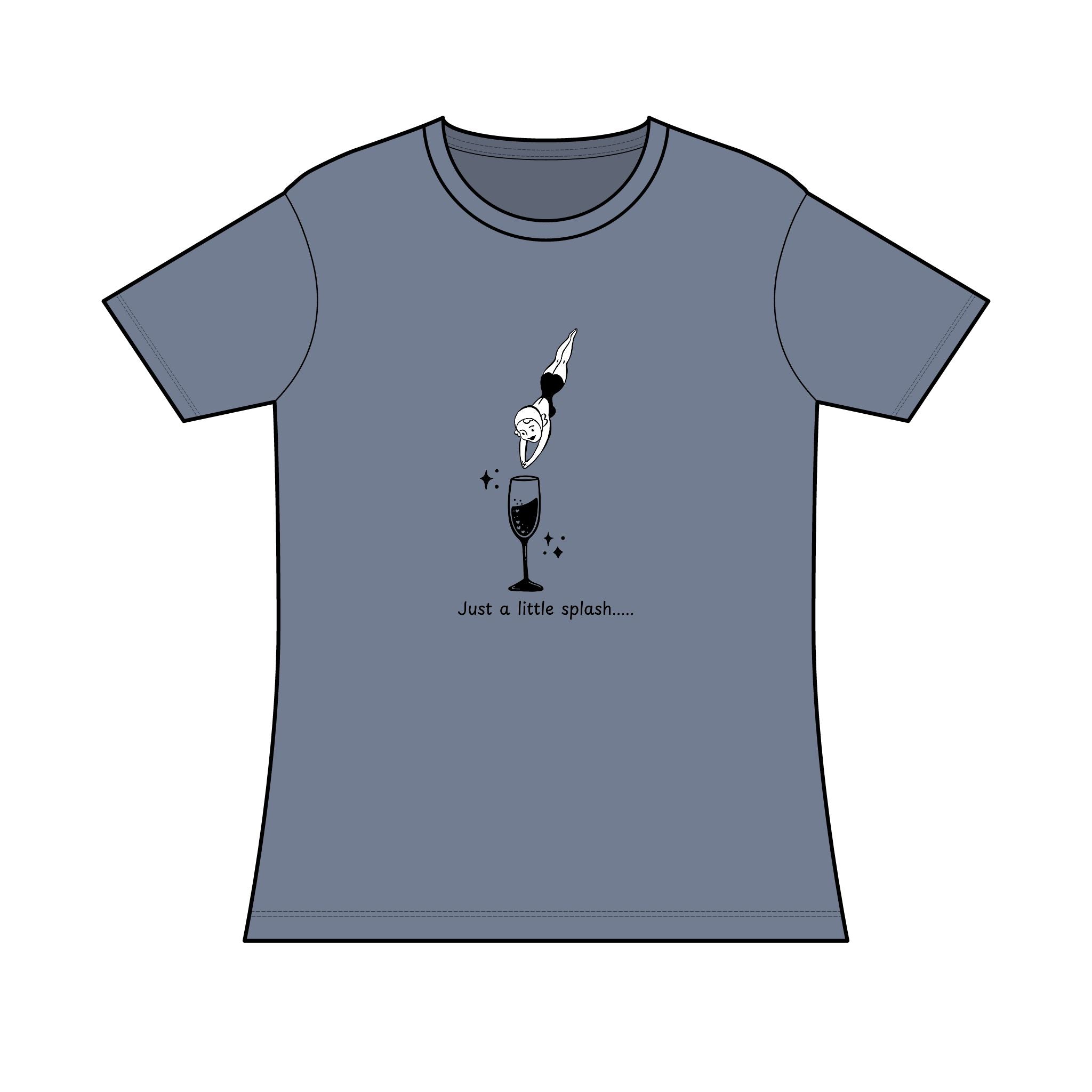 Ladies Tri-blend T-Shirt "Just a Little Splash" Swimming Graphic Tee