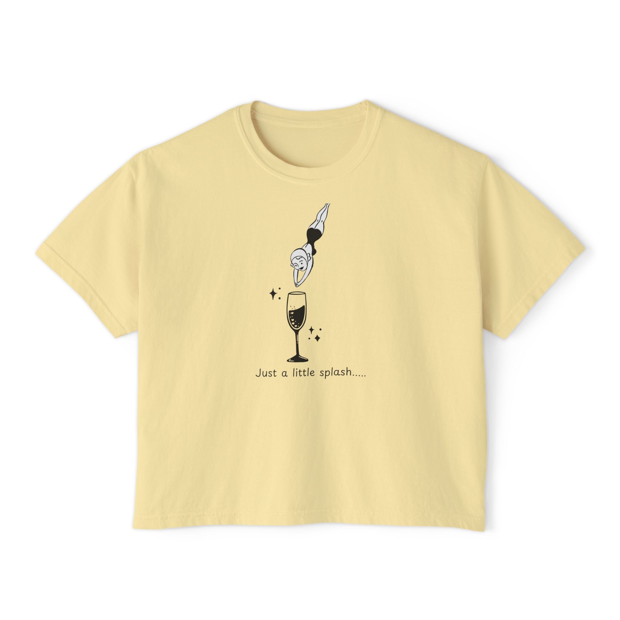 Ladies Cropped T-Shirt "Just a Little Splash" Swimming Graphic Tee