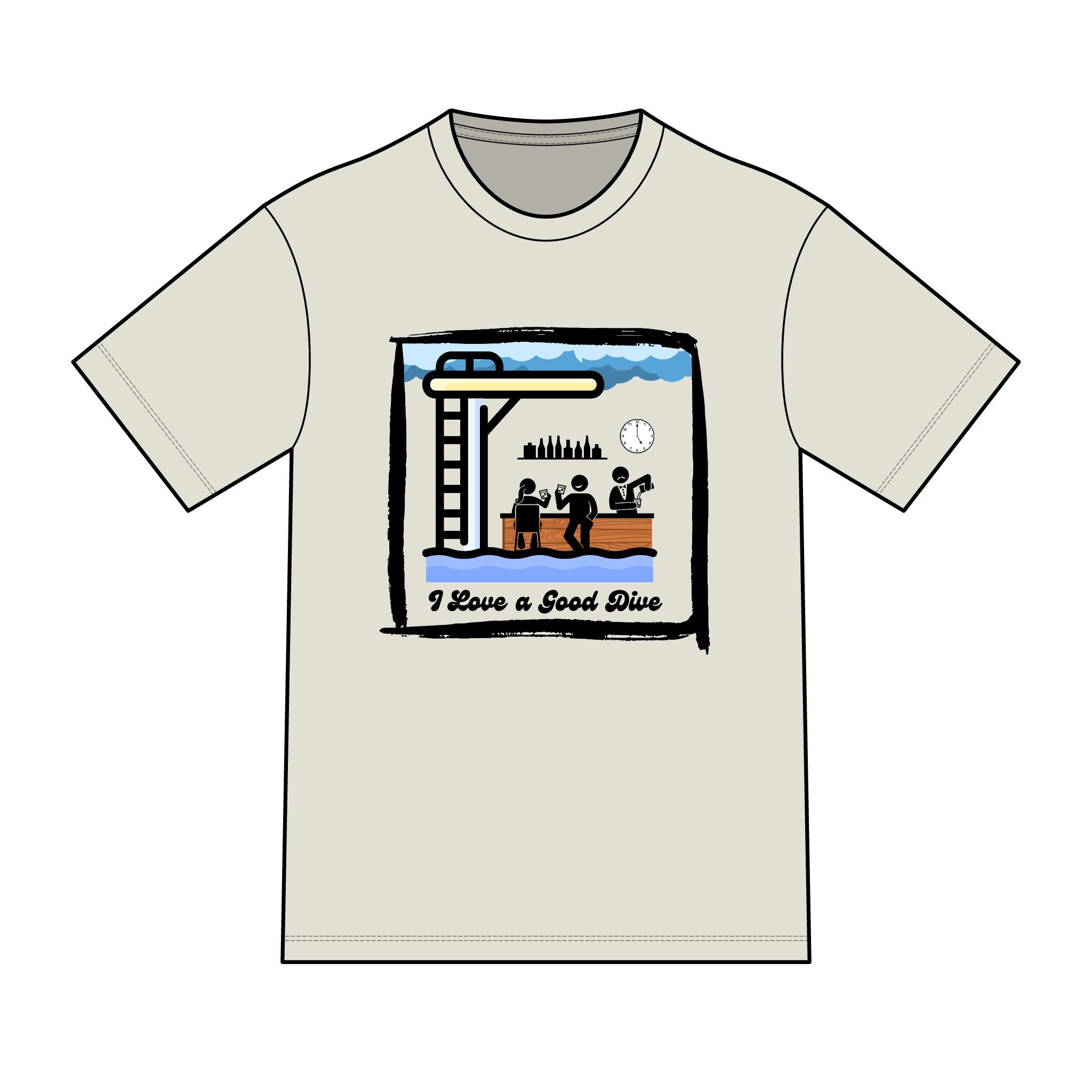 "I Love a Good Dive" (Mid-Century Version) Swimming Graphic Tee