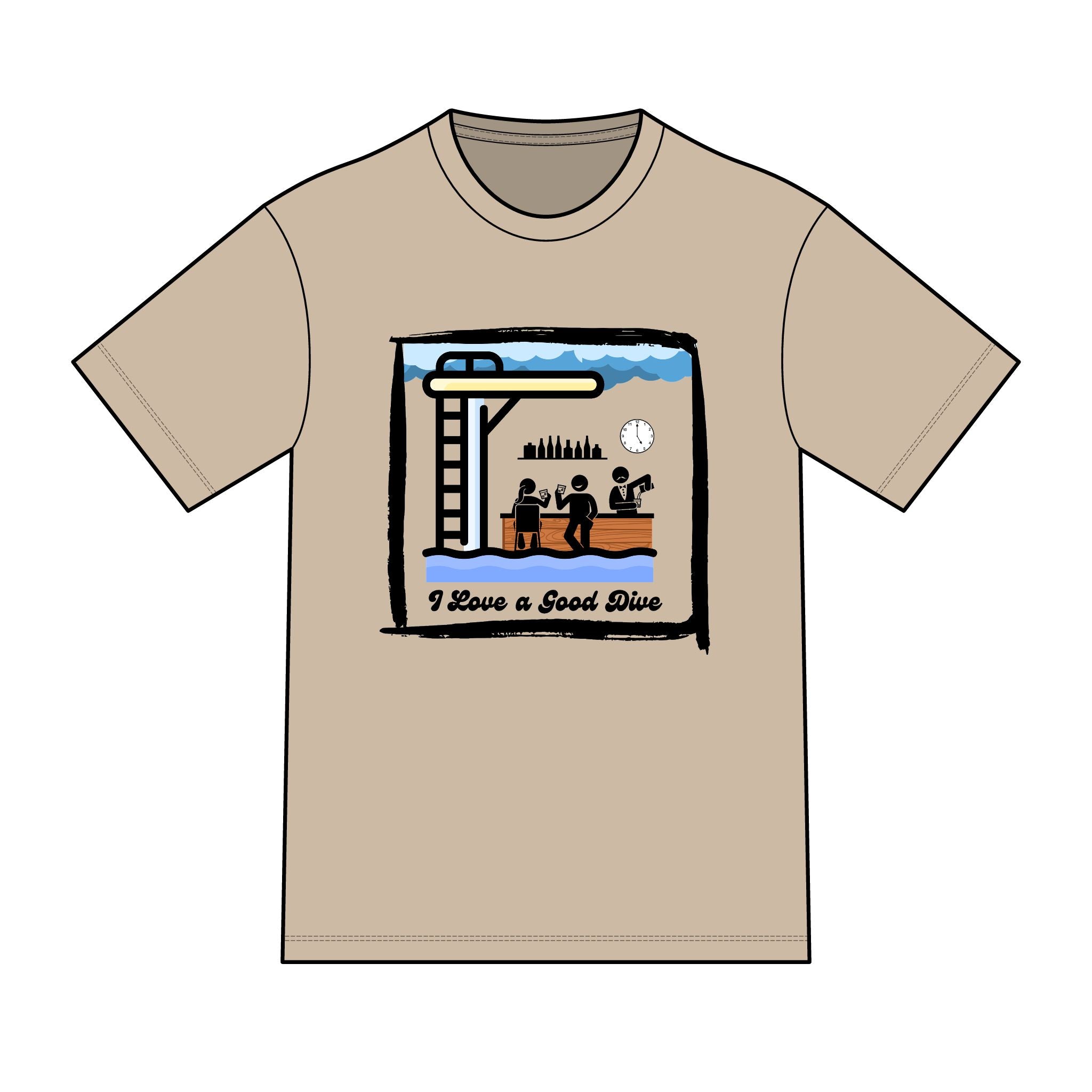 "I Love a Good Dive" (Mid-Century Version) Swimming Graphic Tee