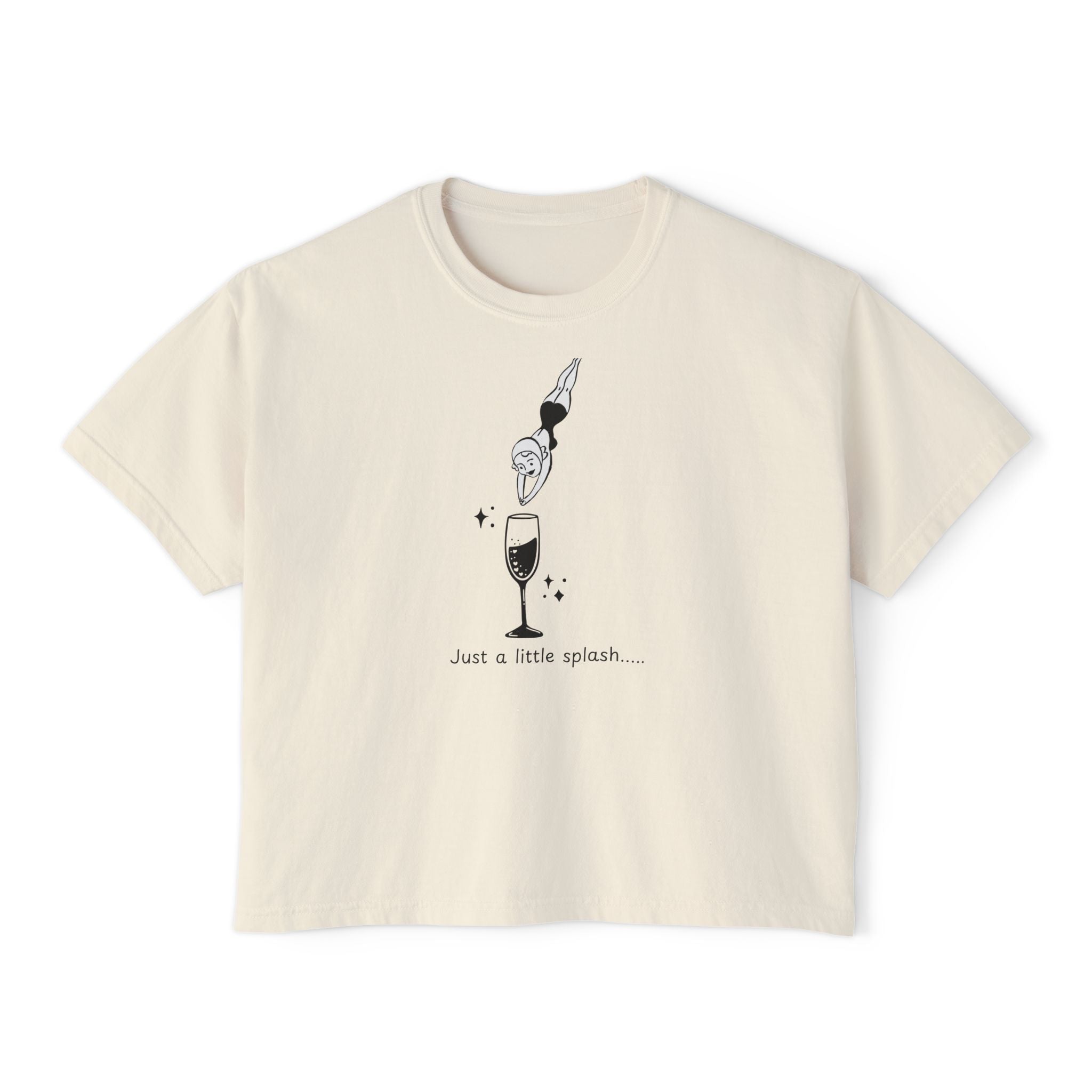 Ladies Cropped T-Shirt "Just a Little Splash" Swimming Graphic Tee